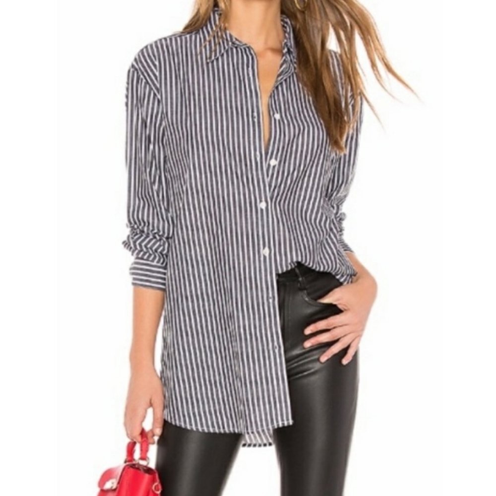 Lovers + Friends Jillian striped button down top M
